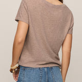 Nomad Slub V-Neck Tee in Heather Ash - back