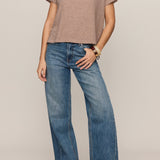 Nomad Slub V-Neck Tee in Heather Ash - full look