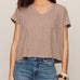 Nomad Slub V-Neck Tee in Heather Ash - front
