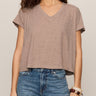 Nomad Slub V-Neck Tee in Heather Ash - front