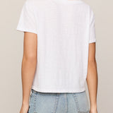 Nomad Slub V-Neck Tee in White - back