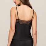 Kori Lace Trim Cami in Black, back