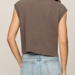 Flex Cropped Muscle Tee in Pebble Coast - back