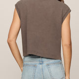 Flex Cropped Muscle Tee in Pebble Coast - back