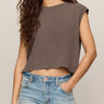 Flex Cropped Muscle Tee in Pebble Coast - front