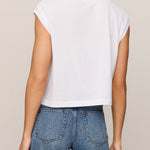 Flex Cropped Muscle Tee in White - back