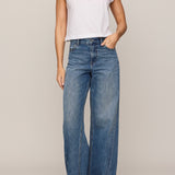 Flex Cropped Muscle Tee in White - full look