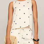 Alice Dot Top in Sea Salt - front
