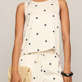 Alice Dot Top in Sea Salt - front