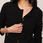 Medina Cable Cardigan in Black, detail