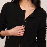 Medina Cable Cardigan in Black, detail