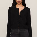 Medina Cable Cardigan in Black, front