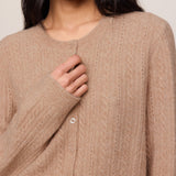 Medina Cable Cardigan in Macaroon, detail