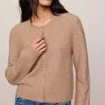 Medina Cable Cardigan in Macaroon, knit detail