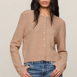 Medina Cable Cardigan in Macaroon, front