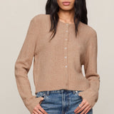Medina Cable Cardigan in Macaroon, front