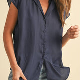 Essential Button-Front Blouse