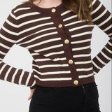 Juliette Striped Button Cardigan