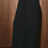 Coastal Wide Leg Chiffon Pants in Black, full length