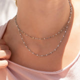 Maggie White Confetti Chain Necklace