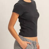 Basic Ribbed Short Sleeve Top
