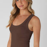 Nora Reversible Ribbed Tank in French Roast