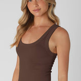 Nora Reversible Ribbed Tank in French Roast