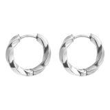 Michelle Textured Twisted Huggie Hoop Earrings
