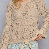 Lily Open Knitted Crochet Sweater