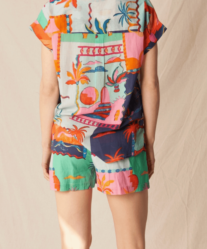 Abby Printed Button Down Top - MTT Collective