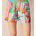 Abby Printed Elastic Waistband Shorts - MTT Collective