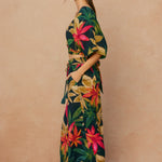 Rowan Printed Surplice Top in Midnight Paradise, side