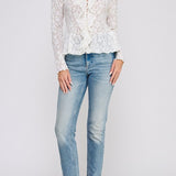 The Adeline Romantic Lace Ruffle Blouse