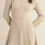 Addison Cable Flare Sweater Dress - MTT Collective