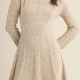Addison Cable Flare Sweater Dress - MTT Collective