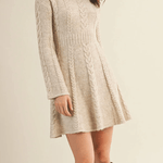 Addison Cable Flare Sweater Dress - MTT Collective