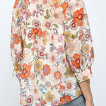 Adele Ruffled High Neck Button Down Blouse - MTT Collective