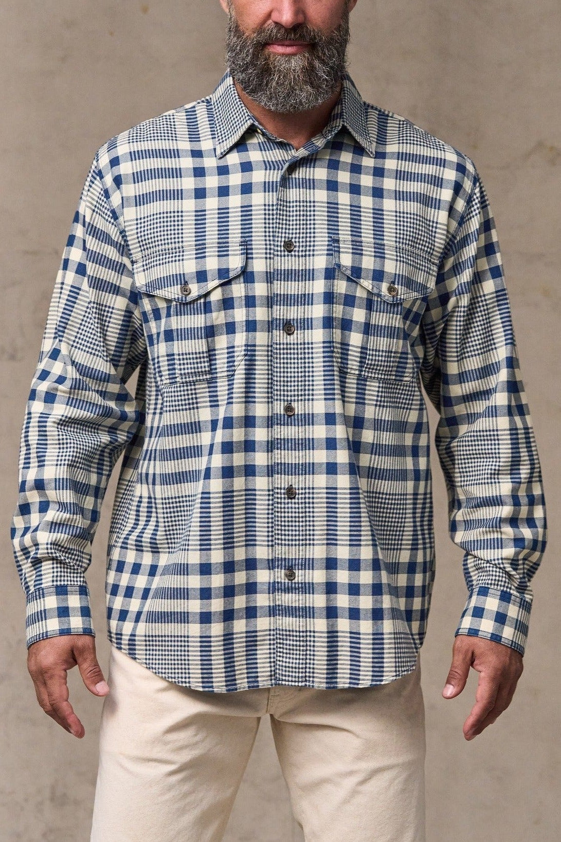 Filson Lightweight Alaskan Guide Shirt Indigo Multicolor Plaid front