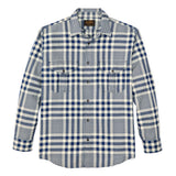 Filson Lightweight Alaskan Guide Shirt Indigo Multicolor Plaid flat lay front