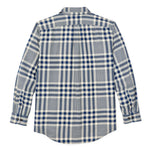 Filson Lightweight Alaskan Guide Shirt Indigo Multicolor Plaid flat lay back