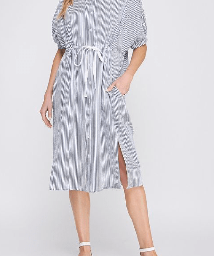 Aileen Breezy Striped Shirt Dress - MTT Collective