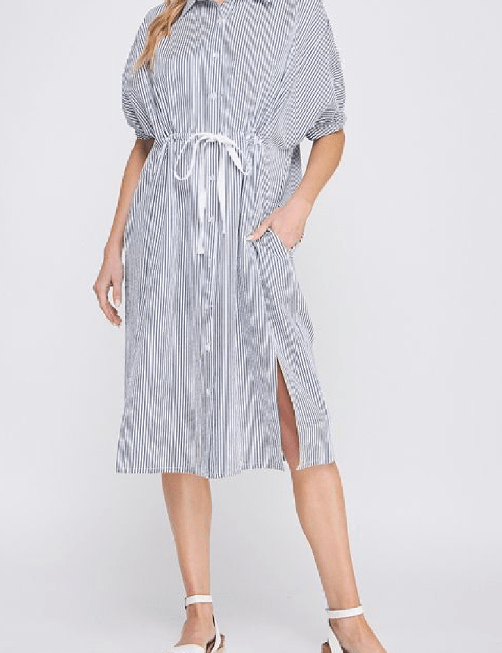 Aileen Breezy Striped Shirt Dress - MTT Collective