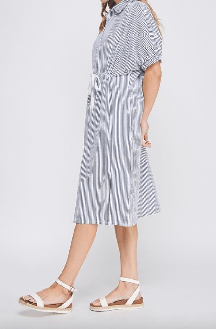 Aileen Breezy Striped Shirt Dress - MTT Collective