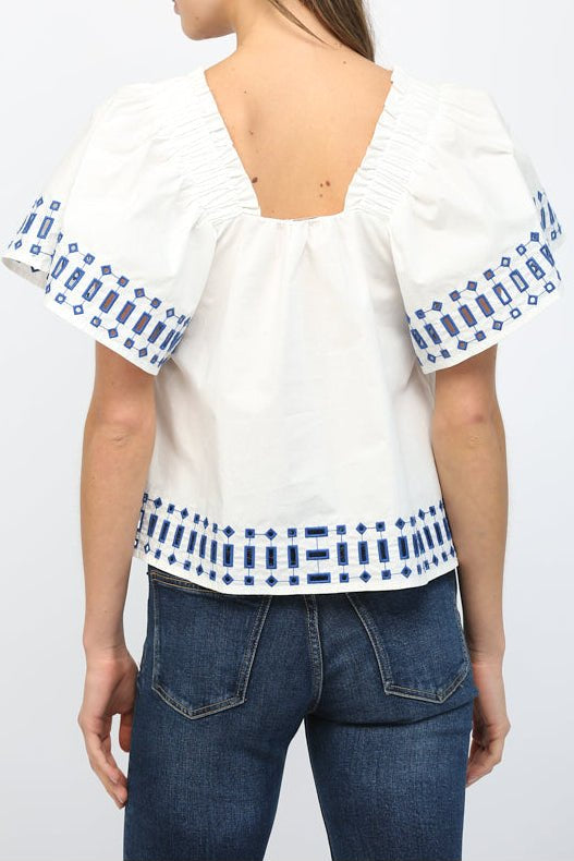 Alexa Embroidered Cutout Top - MTT Collective