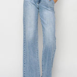 Alexis Double Button High Rise Wide Leg Jeans - MTT Collective