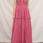 Alice Strappy Halter Embroidered Midi Dress - MTT Collective