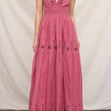 Alice Strappy Halter Embroidered Midi Dress - MTT Collective