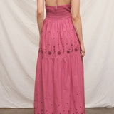 Alice Strappy Halter Embroidered Midi Dress - MTT Collective