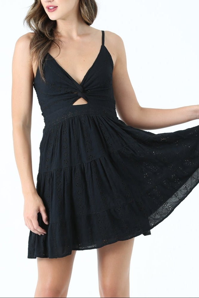 All Over Eyelet Embroidered Mini Dress - MTT Collective