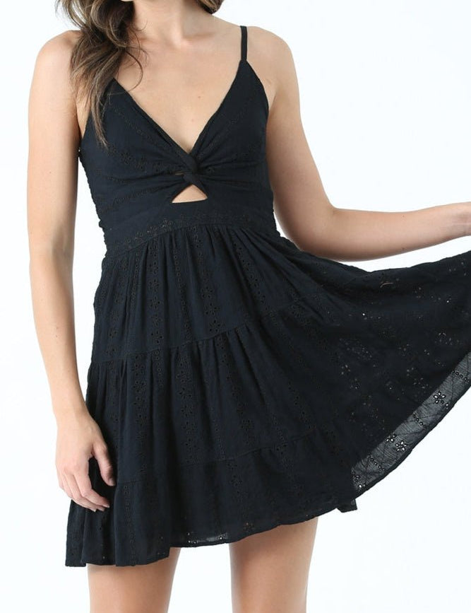 All Over Eyelet Embroidered Mini Dress - MTT Collective